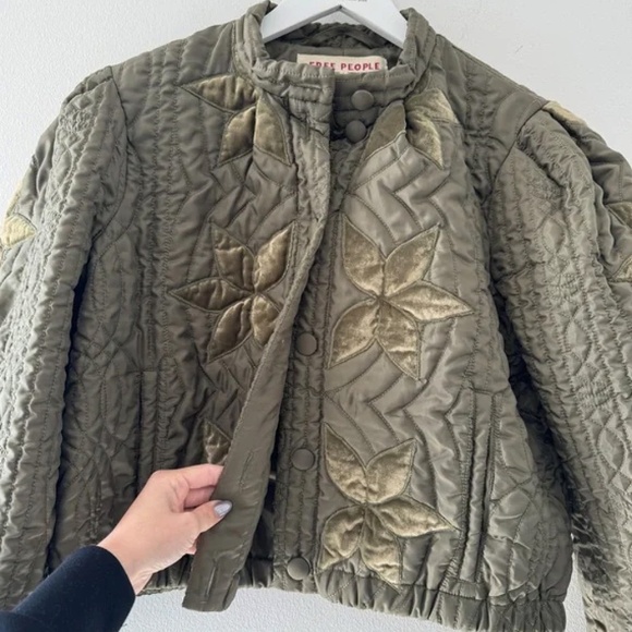 Free People Green Quilted Jacket - Picture 6 of 8